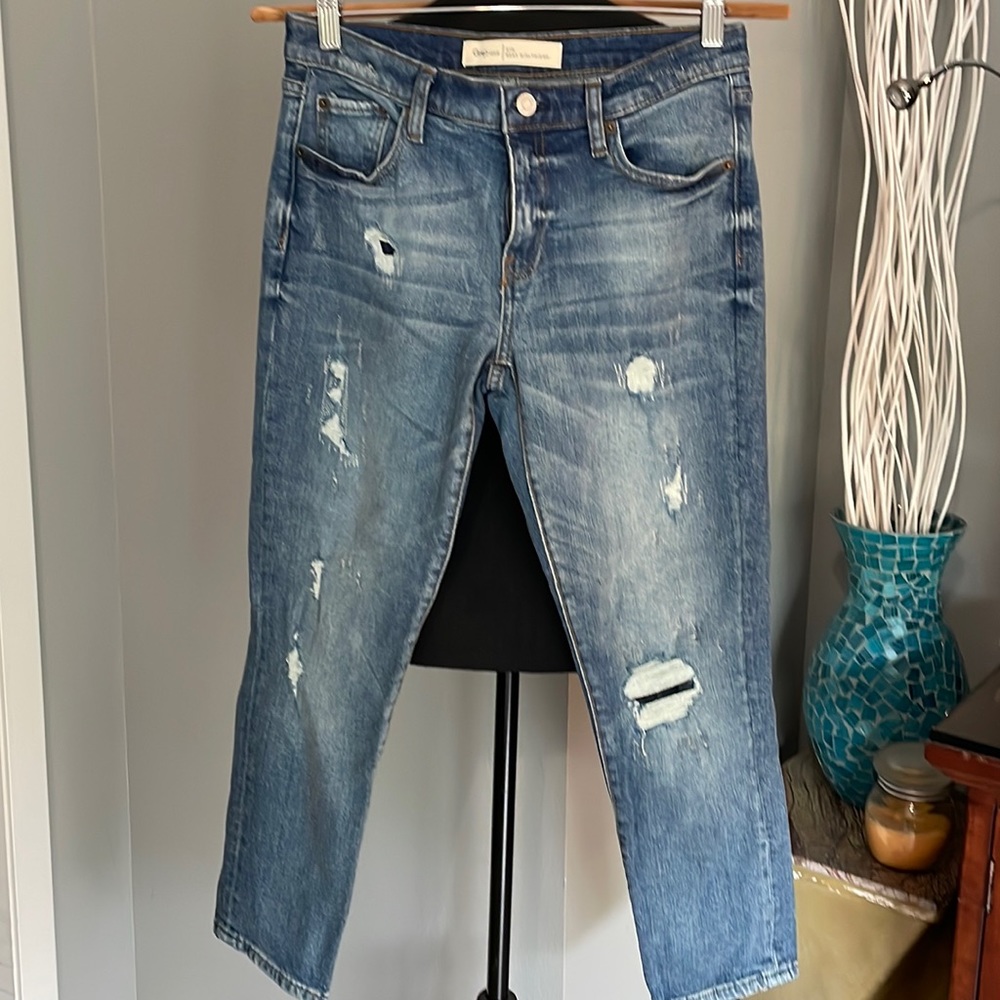 GAP 1969 Best Girlfriend Distressed Cropped denim jeans - Holden Repair